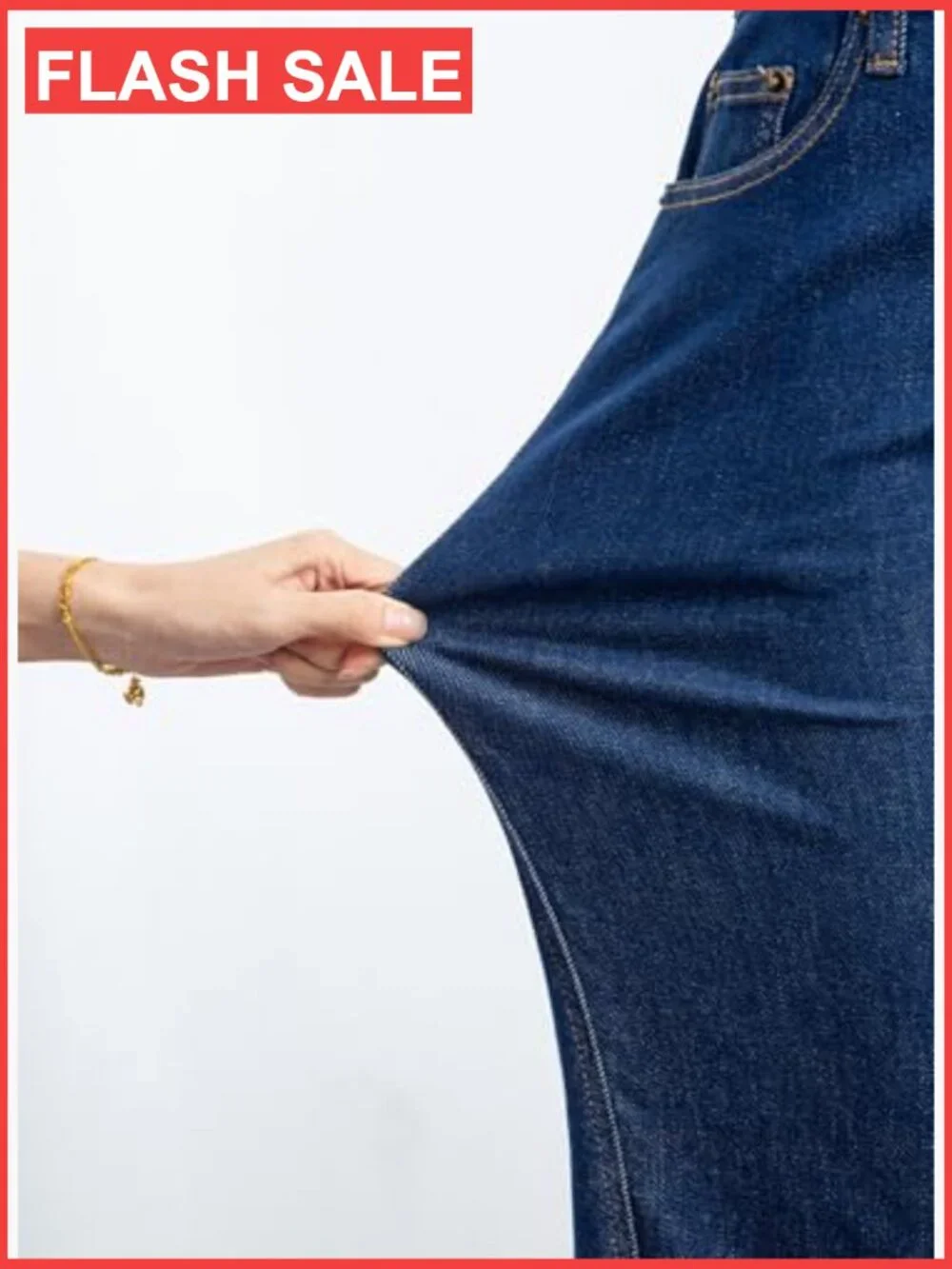 High Rise Baggy Wide Leg Jeans Straight Leg Denim Pants - Picture 7 of 7